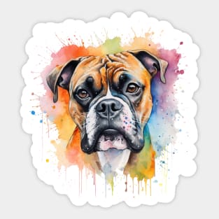 Very colorful boxer watercolor painting Sticker